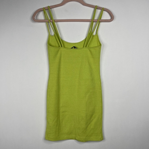 2/$30 NWT ZARA Ribbed Strappy Pinafore Dress Small Apple Green Mini #7346 - Picture 8 of 16